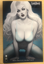 Load image into Gallery viewer, Lady Death: Blasphemy Anthem #1 Azure Edition Variant Cover by Matt Merhoff Signed by Pulido w/ COA