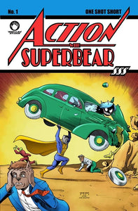 Superbear Action Comics #1 Superman Homage Variant Cover by Jacob Bear One-Shot Short Edition
