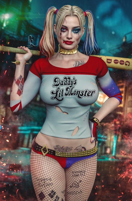 Harley Quinn Cosplay 4 Book Variant Cover Set by Pristine Renders