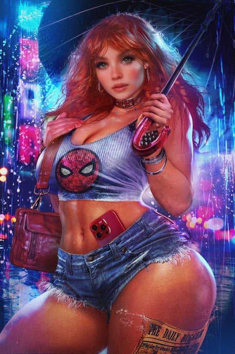Mary Jane Watson Spider-Man Cosplay 4 Book Variant Cover Set by Ale Borgobello