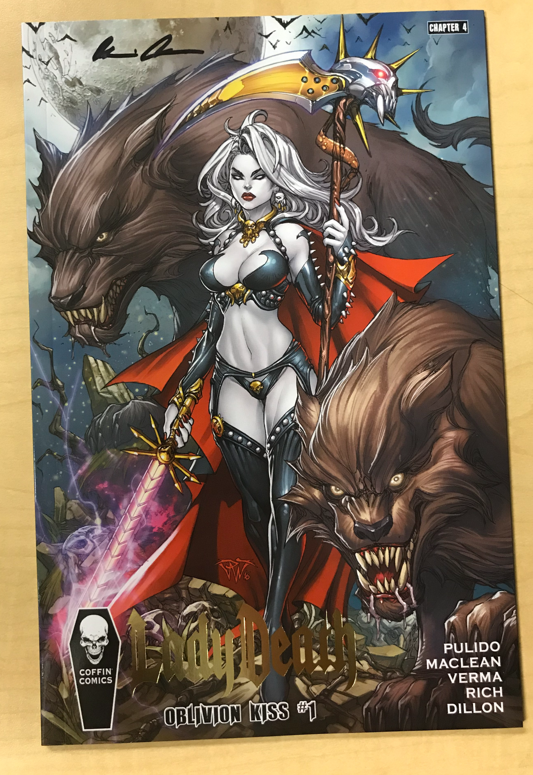 Lady Death: Oblivion Kiss #1 Golf Foil Premium Variant Cover by Paolo Pantalena Signed by Brian Pulido w/ COA