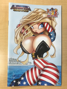 Patriotika United #1 Beach Babe Battle Suit, Bikini & Nude Chase 3 book Set by Stef Wilson Only 50 Sets Made!!! BooKooComix Exclusive!!!