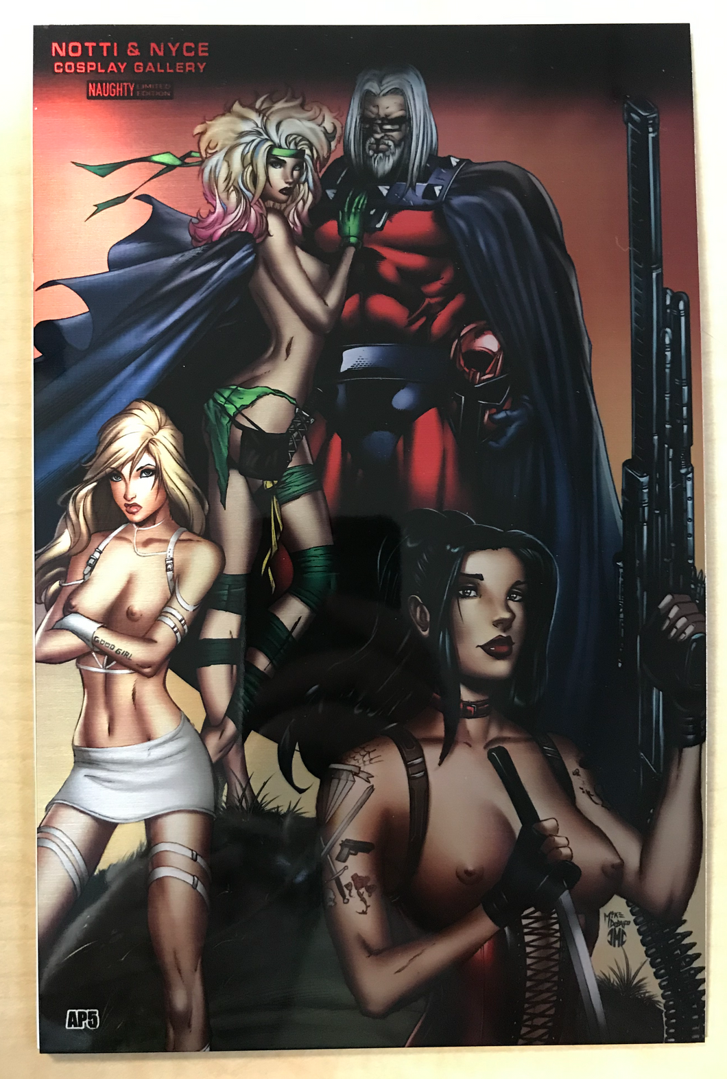 Notti & Nyce: Cosplay Gallery #1 Uncanny X-Men #274 Jim Lee Homage Naughty METAL Variant Cover by Marat Mychaels Artist Proof AP Only 10 Copies Made Comics Elite Exclusive!!!
