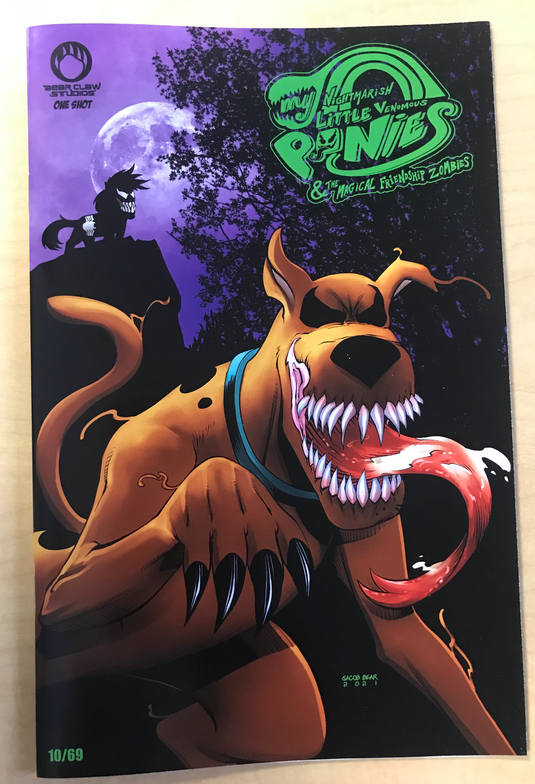 My Nightmarish Little Venomous Ponies & Magical friendship Zombies #1 Scooby Doo Venomized Homage DRESS Variant Cover by Jacob Bear BooKooComix Exclusive Limited to 69 Serial Numbered Copies!!!