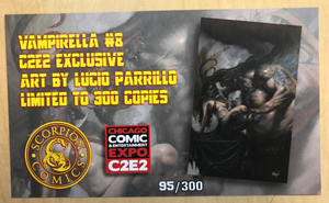 Vampirella #8 2020 C2E2 VIRGIN Variant Cover by Lucio Parrillo Scorpion Comics Exclusive Only 300 Copies Made!!!