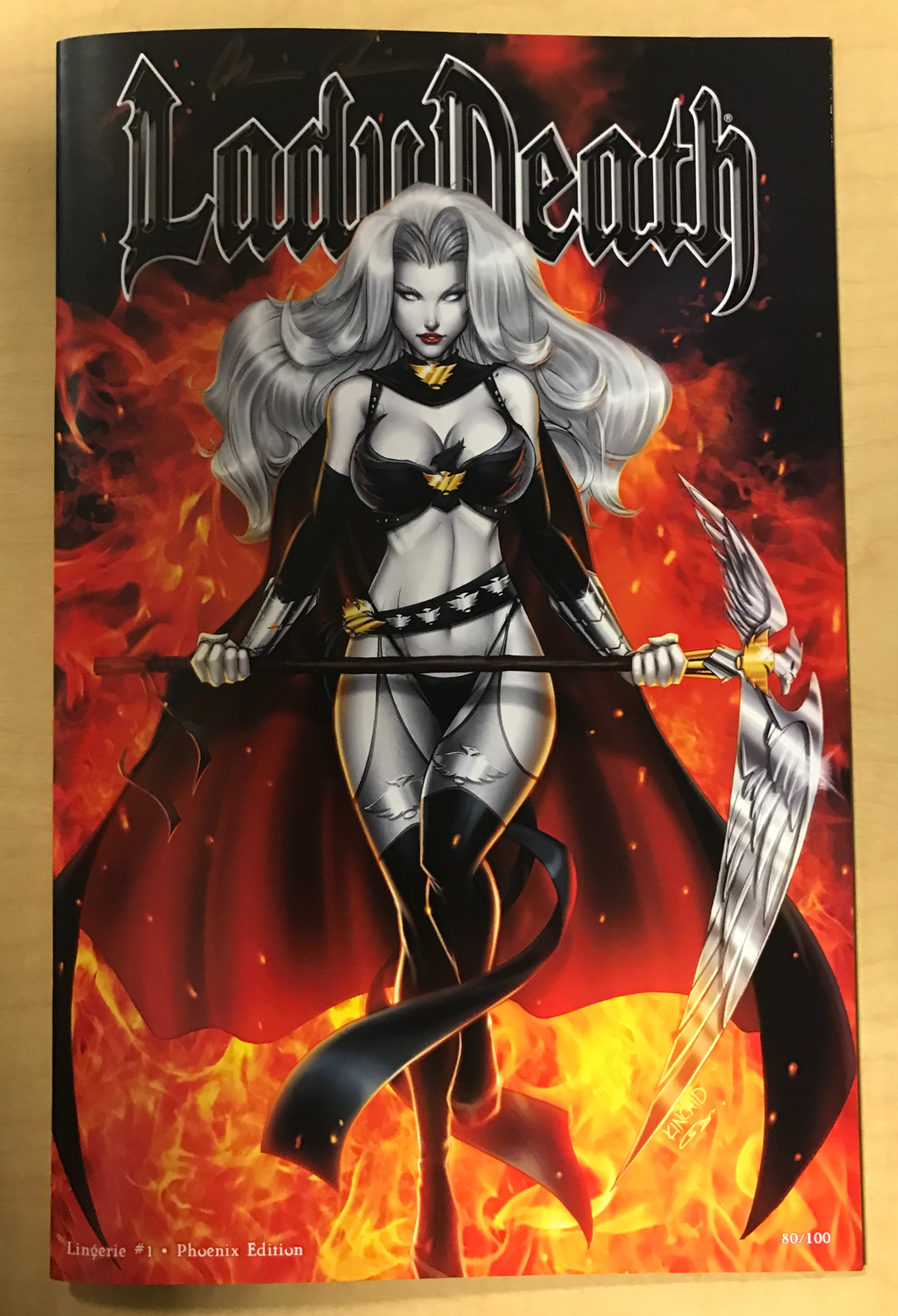 Lady Death: Lingerie #1 Phoenix Edition Variant Cover by Ryan Kincaid & Sanju Nivangune Signed by Brian Pulido w/ COA Only 100 Made!!!