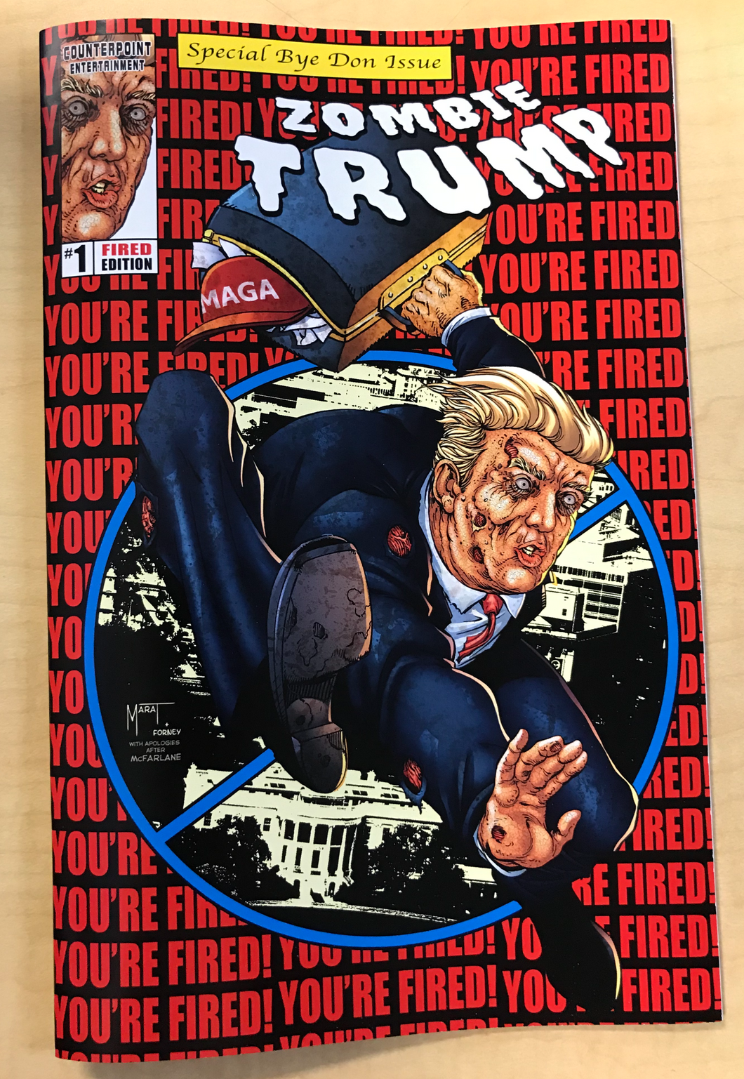 ZOMBIE TRUMP You're Fired Variant Cover by Marat Mychaels ASM #300 Homage