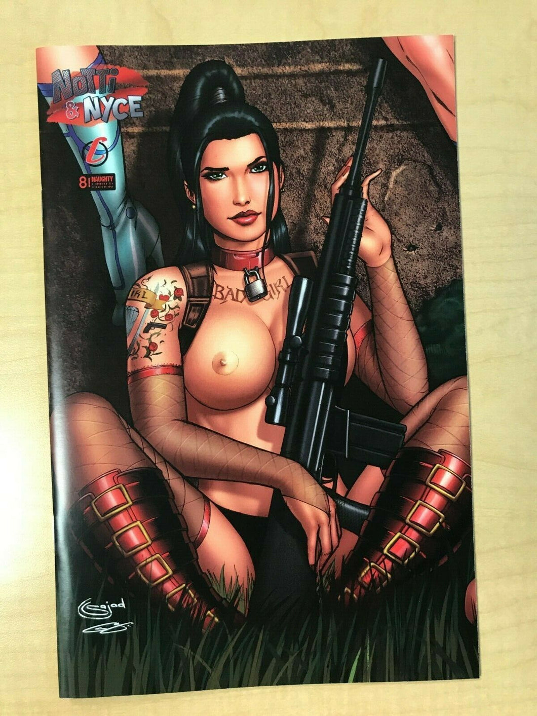 Notti & Nyce #8 Sajad Shah NAUGHTY TOPLESS Variant Cover Counterpoint Comics