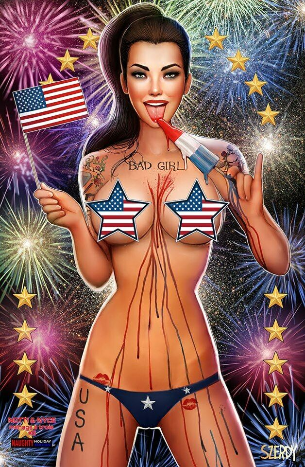 Notti & Nyce #6 4th of July VIRGIN CENSORED Variant cover by Nate Szerdy /75