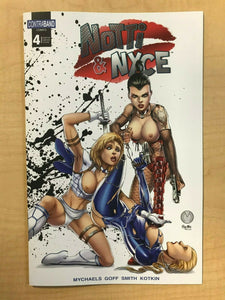 Notti & Nyce #4 NAUGHTY TOPLESS Variant Cover by MARAT MYCHAELS Contraband