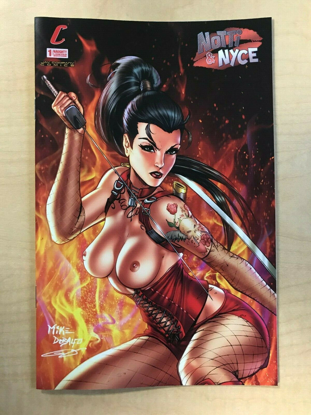 Notti & Nyce #1 Jay Company NAUGHTY TOPLESS Brunette Variant by Mike Debalfo