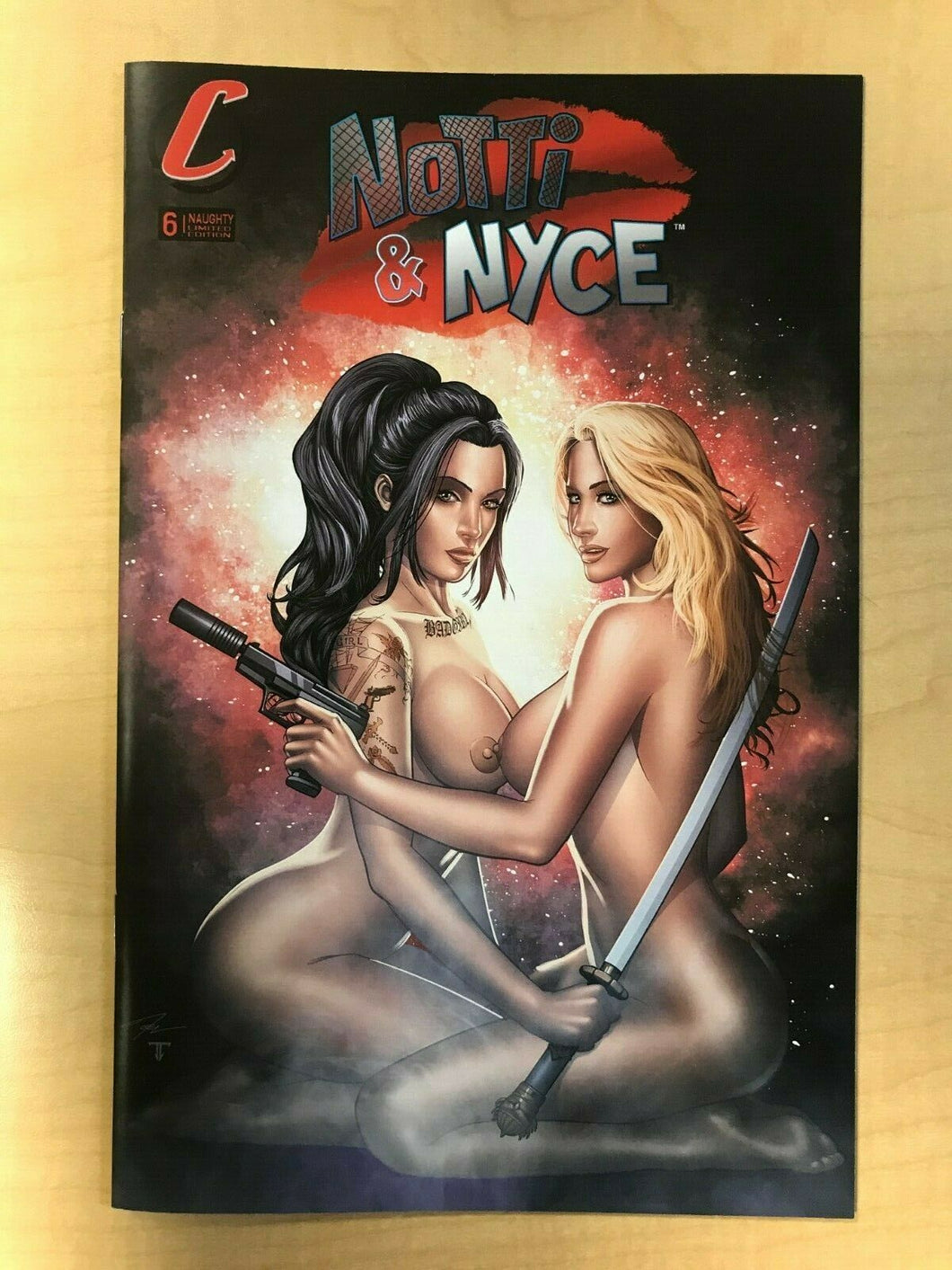Notti & Nyce #6 NAUGHTY TOPLESS Variant Cover by JOEL ADAMS Counterpoint Comics