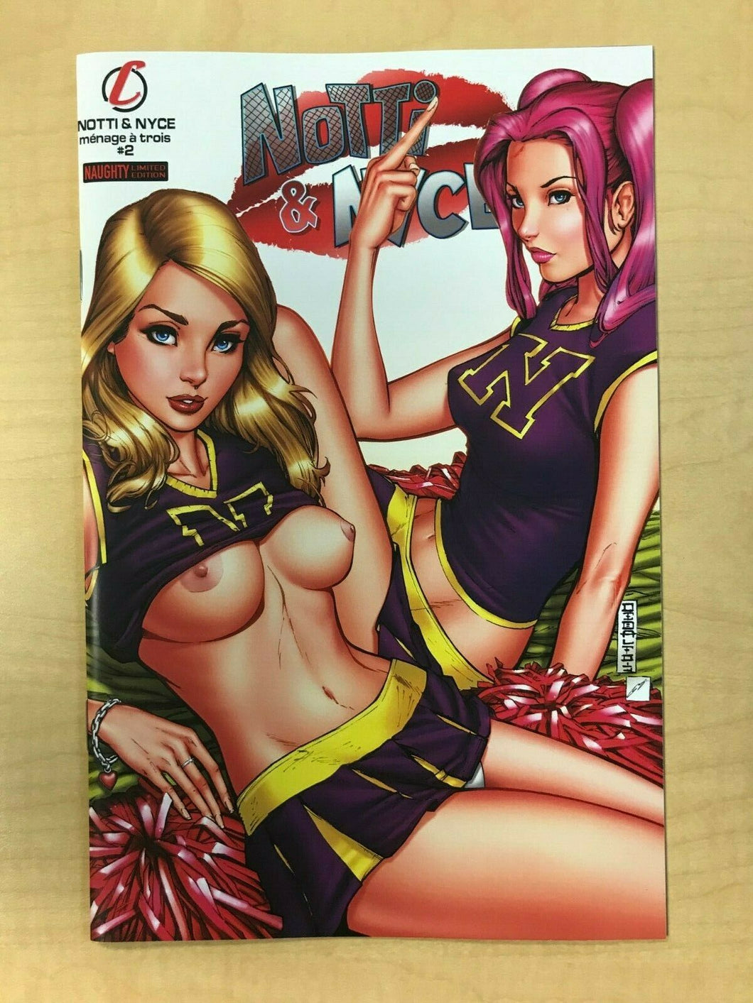 Notti & Nyce Menage A Trois #2 NAUGHTY TOPLESS Variant Cover MIKE DEBALFO