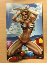 Load image into Gallery viewer, Patriotika #1 Bikini Bunny VIRGIN Variant Cover by Elias Chatzoudis 50 made /50
