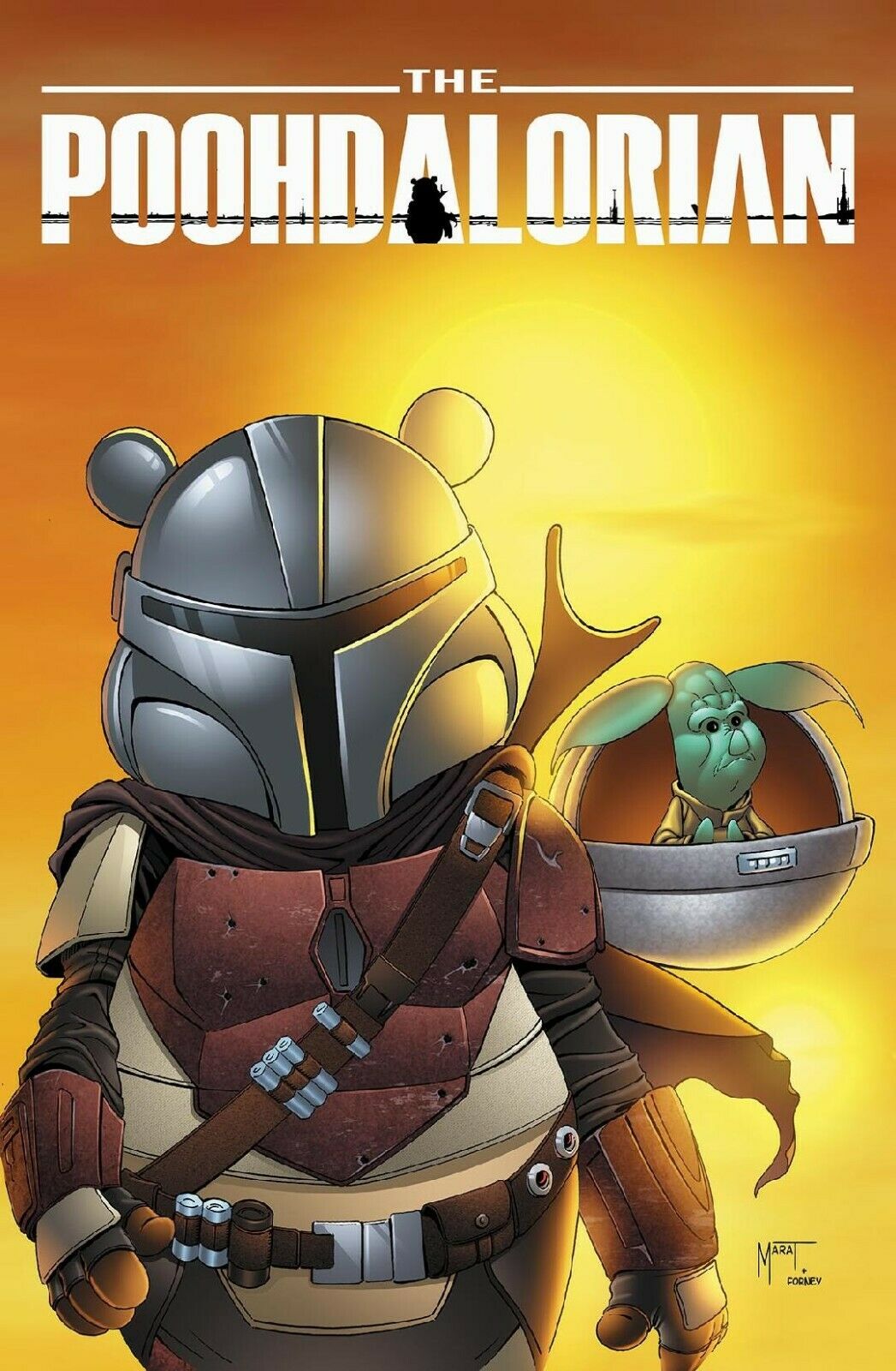 Do You Pooh The Mandalorian Star Wars Homage Variant Cover by Marat Mychaels