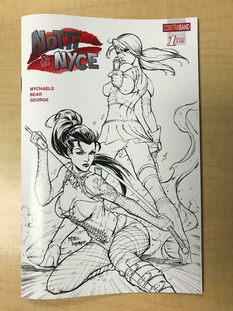 Notti & Nyce #1 NICE SKETCH Variant Cover by MIKE DEBALFO Contraband Comics