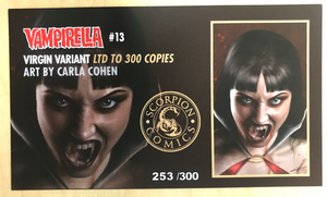 Vampirella #13 VIRGIN Blood Red Variant Cover by Carla Cohen Scorpion Comics Exclusive Only 300 Copies Made!!!