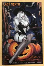 Load image into Gallery viewer, Lady Death: All Hallows Evil #1 2018 Naughty Halloween Edition Variant Cover by Elias Chatzoudis Signed by Brian Pulido w/ COA Limited to 300 Copies!!!
