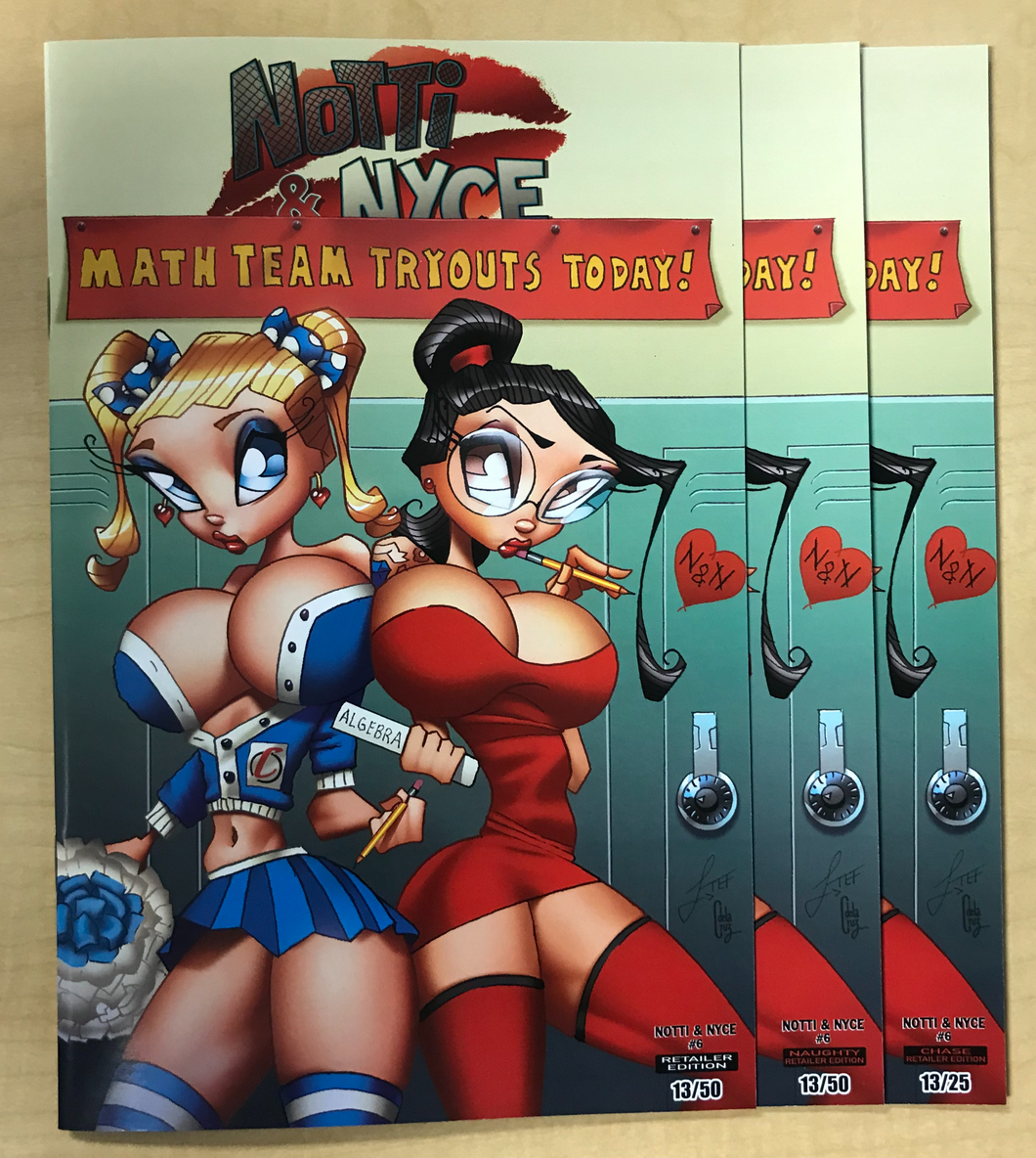 Notti & Nyce #6 School Girls Tryouts Today Nice, Naughty & FULL NUDE CHASE 3 Book Set by Stef Wilson Only 25 Made BooKooComix Exclusive!!!