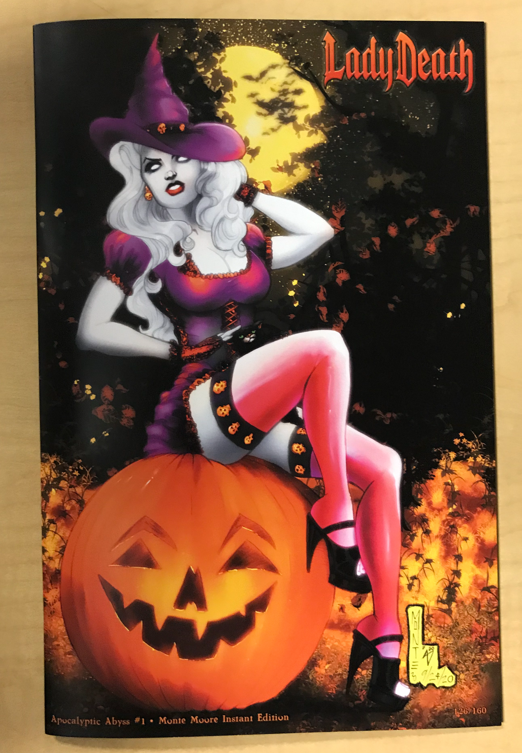 Lady Death: Apocalyptic Abyss #1 Monte Moore Instant Edition 2020 Crucial Con Exclusive Variant UNSIGNED Only 160 Copies Made!!!