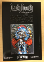 Load image into Gallery viewer, Lady Death: Merciless Onslaught #1 Premiere GOLD FOIL Edition Variant Cover by EBAS Eric Basaldua Signed by Brian Pulido w/ COA
