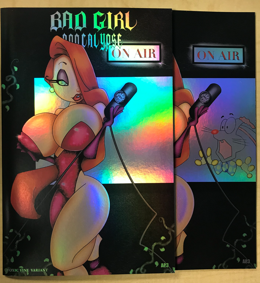 Bad Girl Apocalypse #1 Toxic Vine as Jessica Rabbit Naughty & Nice CHROME HOLOFOIL 2 Book Set by Stef Wilson Artist Proof AP Only 10 Made Forbidden Ink Comics Exclusive!!!