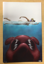 Load image into Gallery viewer, Do You Pooh? #1 JAWS Movie Poster Homage Edition VIRGIN Variant Cover by Marat Mychaels BooKooComix Exclusive Only 25 Copies Made!!!