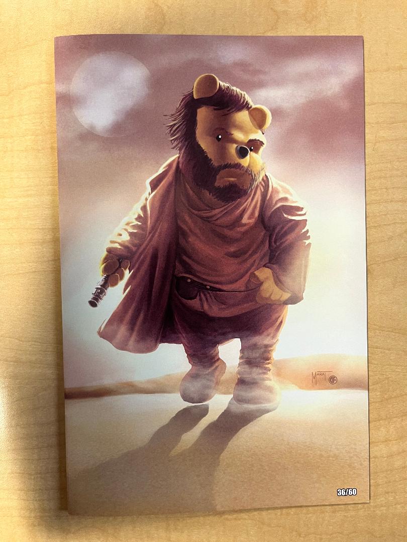Do You Pooh All Out Pooh Obi-Wan Kenobi Star Wars Homage VIRGIN Variant Cover by Marat Mychaels & Dan Feldmeier Limited to 60 Serial numbered Copes 2022 Phoenix Fan Fusion Exclusive