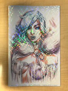 Bad Girl Apocalypse #1 Emma Frost Cosplay Shiny Princess Risqué Crystal Fleck Variant Cover by EBAS Eric Basaldua Comics Elite Exclusive Edition Limited to 100 Serial Numbered Copies!!!