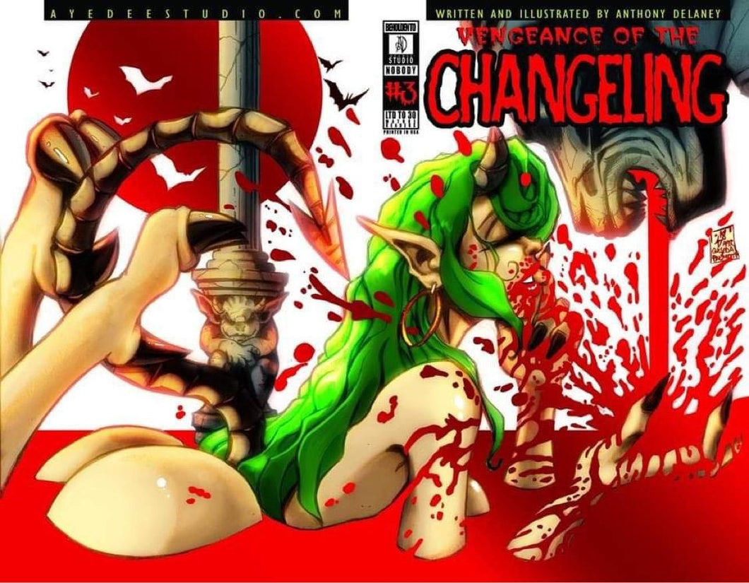 The Changeling #3 Vengeance of Vampirella #1 Blood Red Foil Cosplay Variant Cover by Anthony Delaney Limited to Only 30 Copies Worldwide!!!