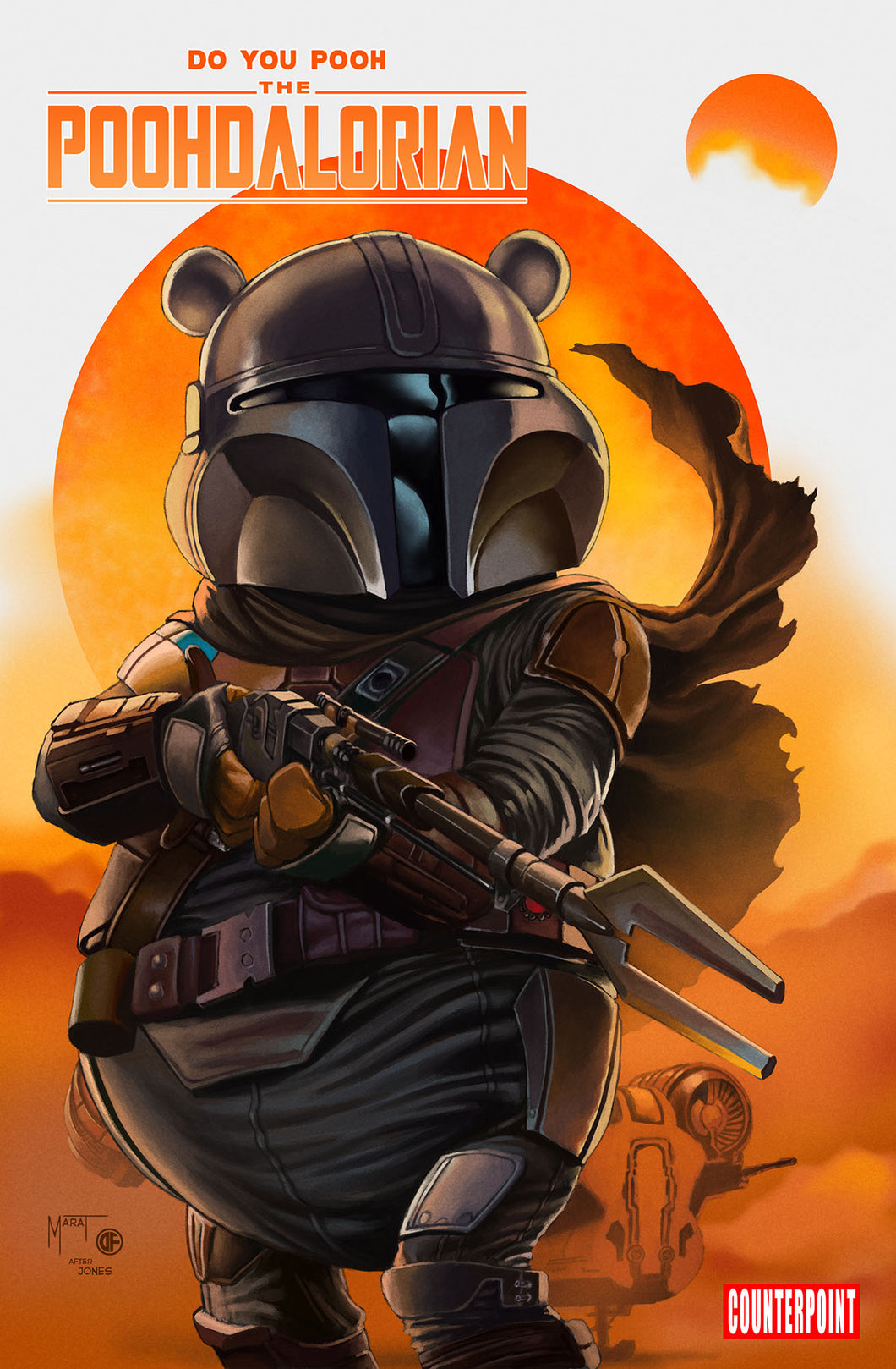 Do You Pooh The Poohdalorian The Mandalorian #1 JG Jones Homage Variant Cover 2022 May The 4th Exclusive Edition by Marat Mychaels & Dan Feldmeier