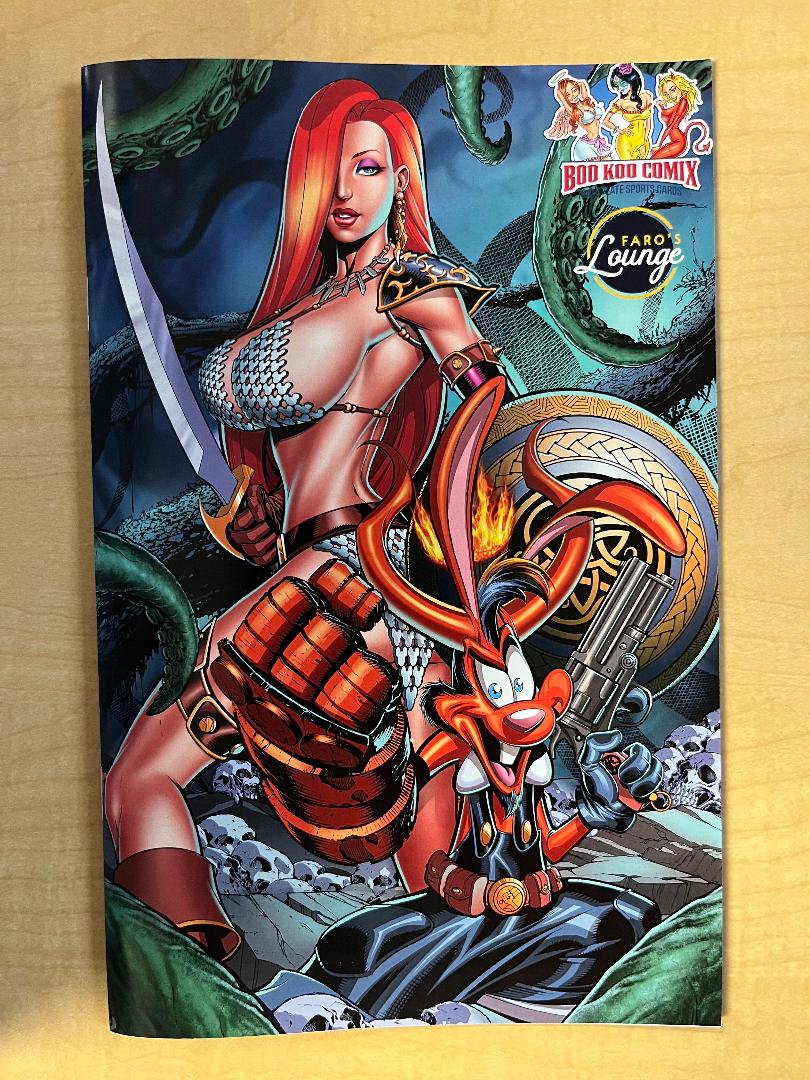 Faro's Lounge Jessica Rabbit as Red Sonja 2 Book Variant Set by Jose Varese /50