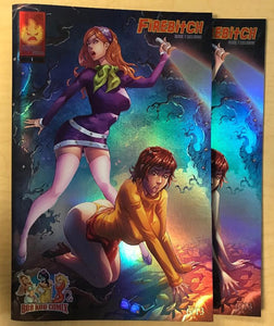 Firebitch #1 Velma & Daphne Nice & Naughty Cosplay Scooby Doo CHROME HOLO-FOIL JEWELED 2 Book Variant Set by Alfred Trujillo & Cara Nicole BooKooComix Exclusive Editions Limited to 13 Serial Numbered Sets!!!