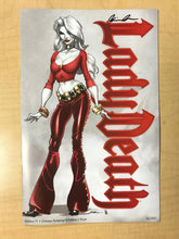 Load image into Gallery viewer, Lady Death Gallery #1 Crimson Turnaround FRONT Variant Cover by J Scott Campbell Signed Brian Pulido
