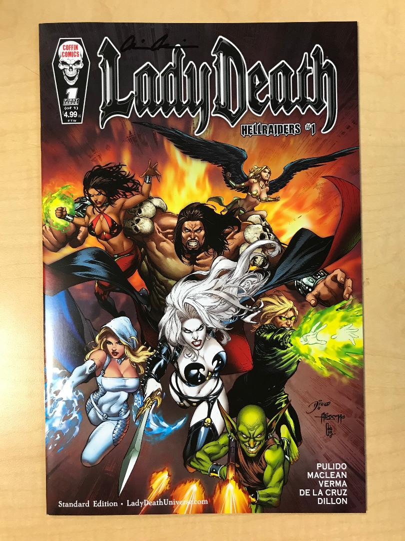 Lady Death Hellraiders #1 Standard Edition Cover by Diego Bernard Signed Brian Pulido
