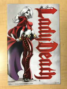 Lady Death Gallery #1 Crimson Turnaround PROFILE Variant Cover by J Scott Campbell Signed Brian Pulido