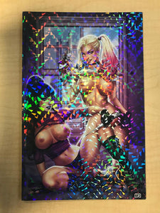 Notti & Nyce Cosplay Gallery #1 Just Clowning Around Harley Quinn & Punchline Cosplay Naughty Topless Crystal Fleck Variant Cover by Elias Chatzoudis Artist Proof AP Edition Limited to Only 10 Copies Worldwide Sanctum Sanctorum Exclusive!!!