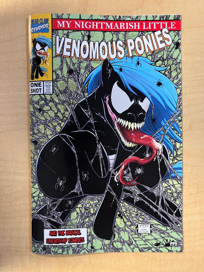 My Nightmarish Little Venomous Ponies & The Magical Friendship Zombies #1 Spider-Man #1 Todd McFarlane Homage Trade Dress Printer Proof PP Variant Cover by Jacob Bear Limited to 10 Serial Numbered Copies 2022 ECCC Exclusive Edition