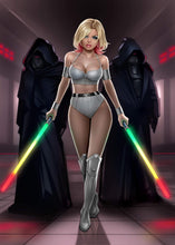 Load image into Gallery viewer, Totally Rad Wars #2 Violet Dual Lightsaber Star Wars Cosplay Nice &amp; Naughty 2 Book Variant Cover Set by Keith Garvey