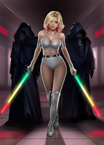 Totally Rad Wars #2 Violet Dual Lightsaber Star Wars Cosplay Nice & Naughty 2 Book Variant Cover Set by Keith Garvey