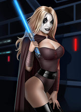 Load image into Gallery viewer, Totally Rad Wars #3 Silence Blue Lightsaber Star Wars Cosplay Nice &amp; Naughty 2 Book Variant Cover Set by Keith Garvey