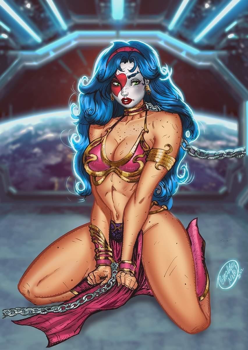 Totally Rad Wars #3 Lotta Licks Slave Leia Star Wars Cosplay Nice & Naughty 2 Book Variant Cover Set by Geraldo Neto