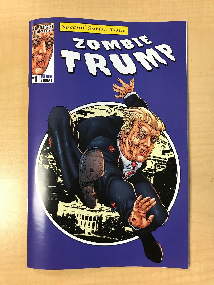 ZOMBIE TRUMP Blue Democrat Variant Cover & Ending by Marat Mychaels ASM 300 Homage Counterpoint Comics