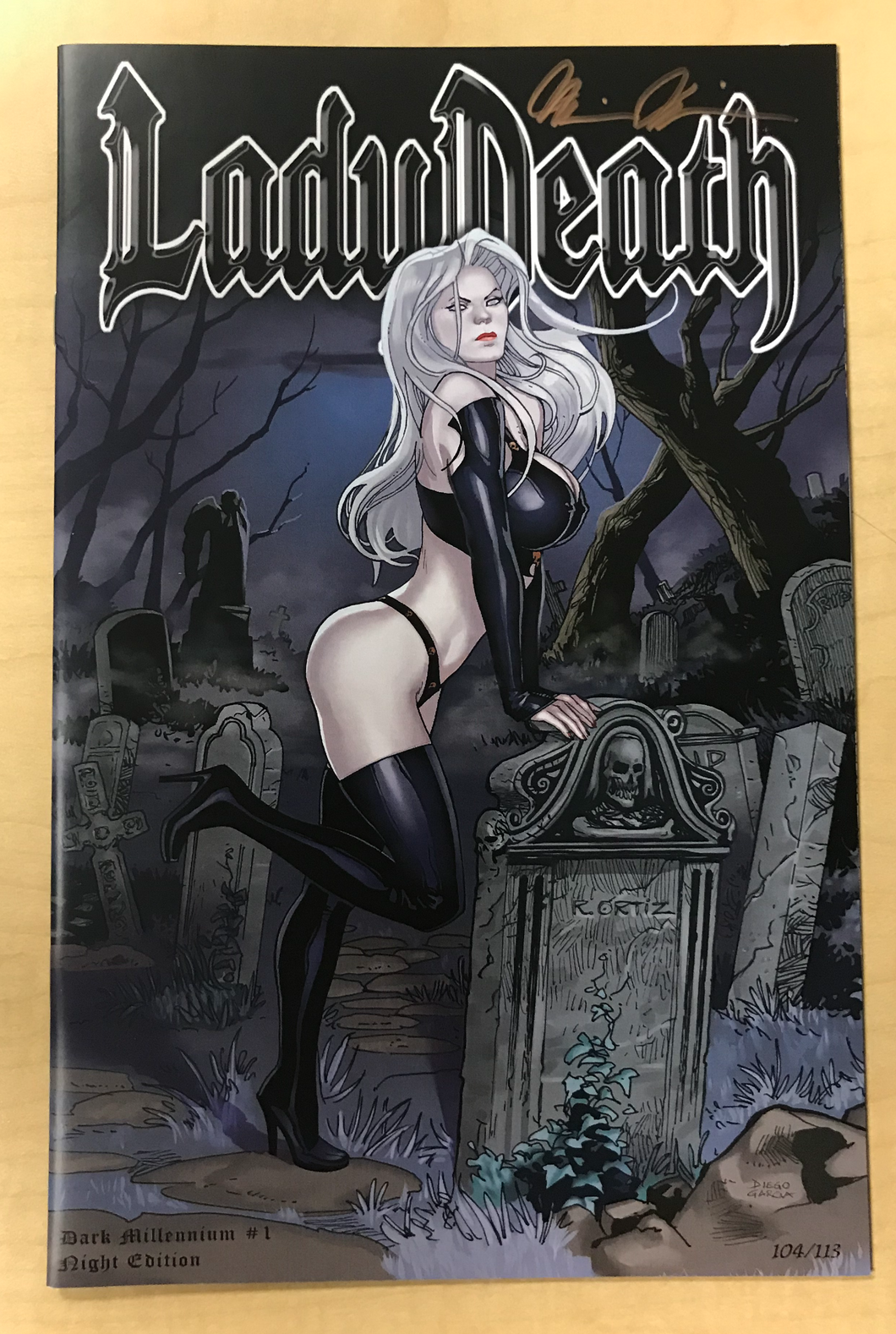 Lady Death: Dark Millennium #1 Night Edition by Richard Ortiz Signed by Brian Pulido w/ COA Only 113 Copies Made!!!