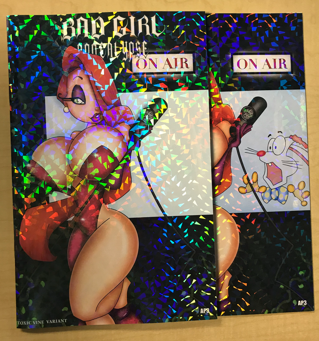 Bad Girl Apocalypse #1 Toxic Vine as Jessica Rabbit Naughty & Nice CRYSTAL FLECK 2 Book Set by Stef Wilson Artist Proof AP Only 10 Made Forbidden Ink Comics Exclusive!!!