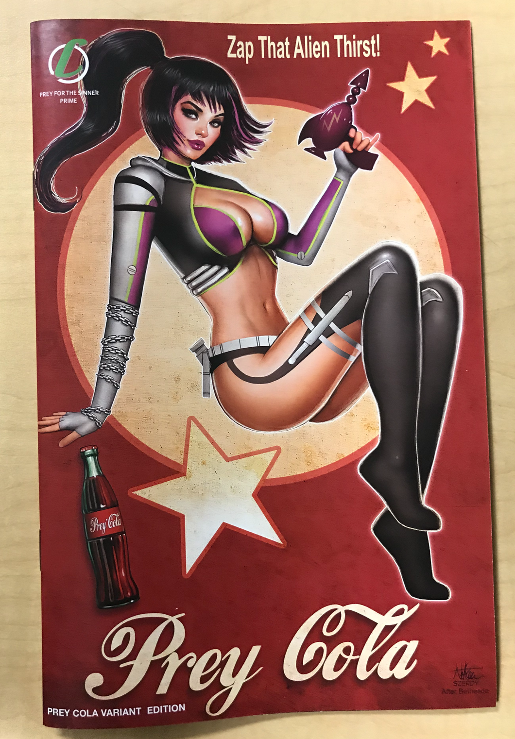 Prey For The Sinner #1 PREY COLA Retro Kickstarter Exclusive Variant Cover by Nate Szerdy!!!