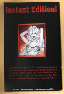 Lady Death: Nightmare Symphony #1 David Harrigan Instant Edition Crucial Con 2020 Exclusive Signed by Brian Pulido w/ COA Only 140 Copies Made!!!